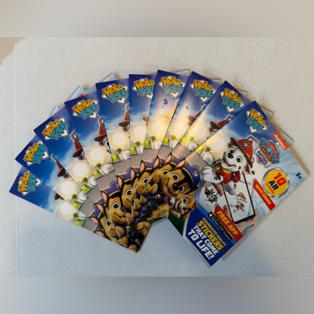 10 Packs Of Holotoyz Paw Patrol Augmented Reality Stickers